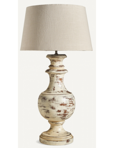 Bordlampe Mangotræ Bomuld H80 Antik Beige Natur