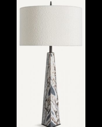 Bordlampe Marmor Boucl H85 Grå Marmor Cremehvid