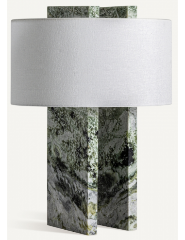 Bordlampe Marmor Polyester H50 E27 Grøn Marmor Hvid