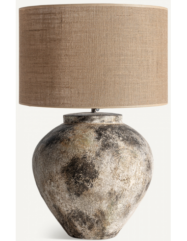 Bordlampe Terracotta Jute H73 Rustik Gråbrun Natur