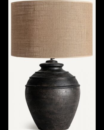 Bordlampe Terracotta Jute H73 Rustik Sort Natur