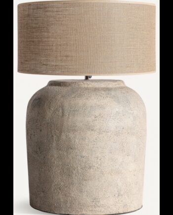 Bordlampe Terracotta Jute H80 Rustik Gråbrun Natur