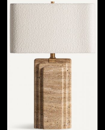 Bordlampe Travertin Polyester H67 Mørk Beige Cremehvid