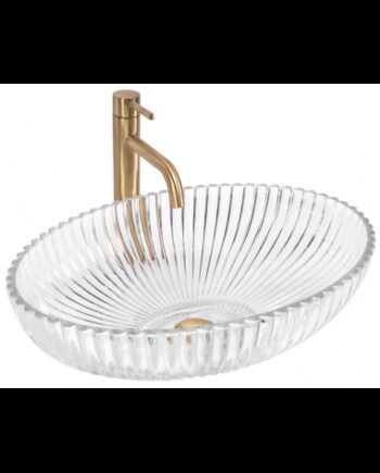 Bordmonteret Oval Håndvask Glas Klar