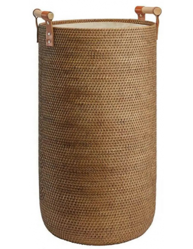 Cino Vasketøjskurv Rattan H60 ø35 Ingefær