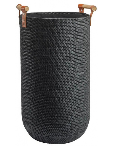 Cino Vasketøjskurv Rattan H60 ø35 Sort