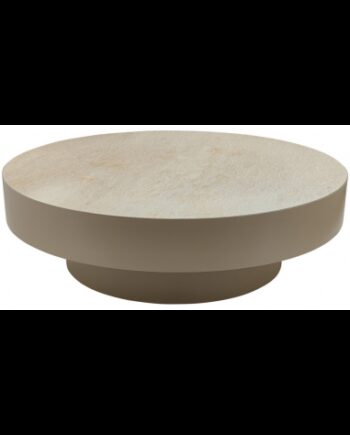 Corfu Rundt Sofabord Stål Marmor ø90 Beige Beige Marmor