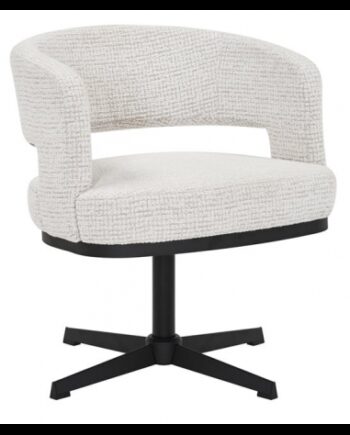 Gino Loungestol Med Drejefod Metal Polyester H73 Sort Beige
