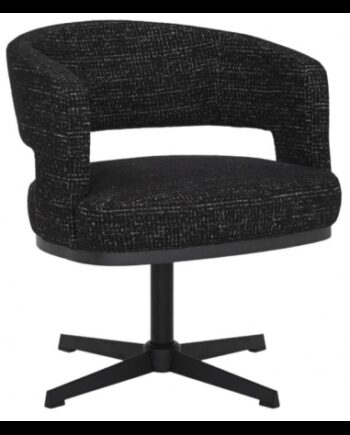 Gino Loungestol Med Drejefod Metal Polyester H73 Sort Meleret Sort