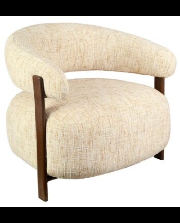 Grace Loungestol Træ Chenille H70 Valnøddebrun Beige