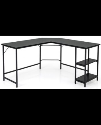 Hjørneskrivebord Metal Møbelplade 138 138 Sort