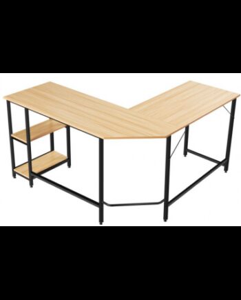 Hjørneskrivebord Metal Møbelplade 138 138 Sort Natur