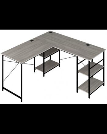 Hjørneskrivebord Metal Møbelplade 151 151 Sort Grå