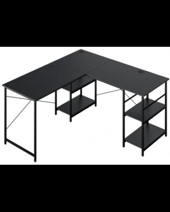 Hjørneskrivebord Metal Møbelplade 151 151 Sort Sort