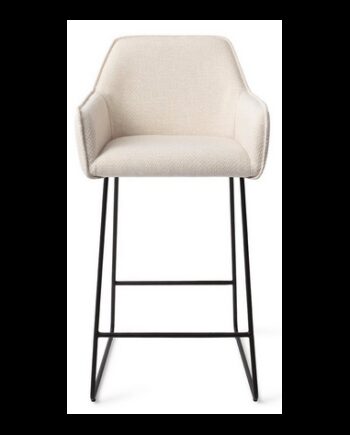 Hofu Barstol Metal Polyester H90 Sort Creme