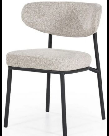 Jari Spisebordsstol Metal Polyester H78 Sort Beige