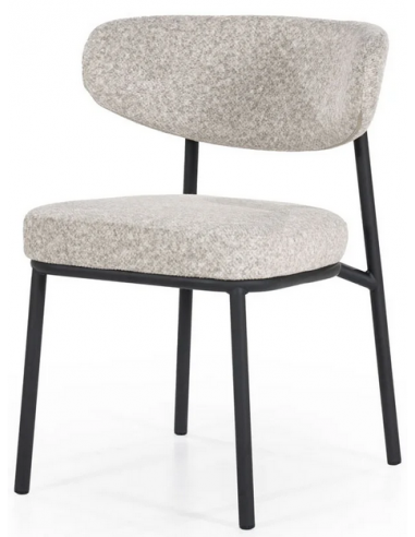 Jari Spisebordsstol Metal Polyester H78 Sort Beige