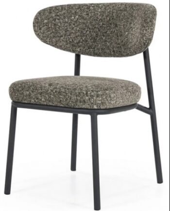 Jari Spisebordsstol Metal Polyester H78 Sort Grågrøn