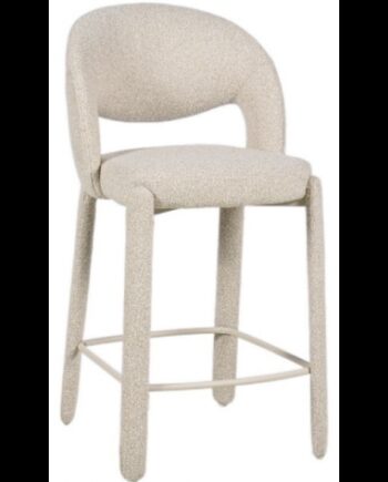 June Barstol Stål Boucl H100 Beige Meleret Taupe