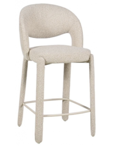 June Barstol Stål Boucl H100 Beige Meleret Taupe