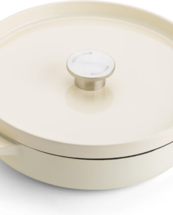 Kitchenaid Shallow Castiron Covered Casserole Almond Cream