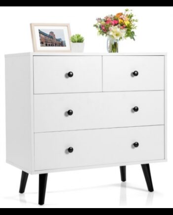Kommode Møbelplade Metal B80 Sort Hvid