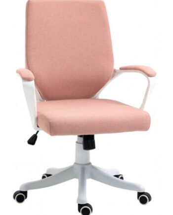 Kontorstol Polyester H92 102 Hvid Rosa