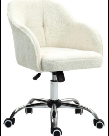 Kontorstol Teddyplys Polyester H76 Krom Cremehvid