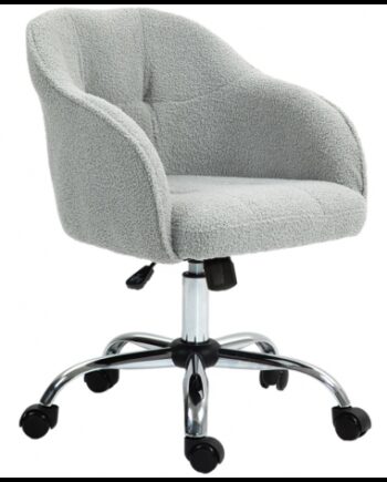 Kontorstol Teddyplys Polyester H76 Krom Grå