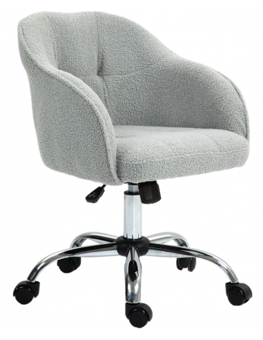 Kontorstol Teddyplys Polyester H76 Krom Grå