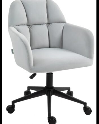 Kontorstol Velour H78 Sort Lysegrå