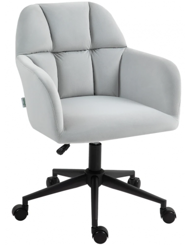 Kontorstol Velour H78 Sort Lysegrå