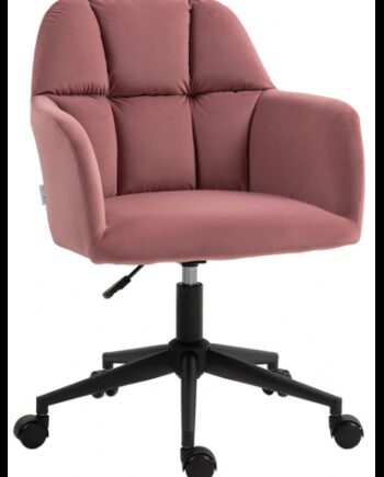 Kontorstol Velour H78 Sort Pink