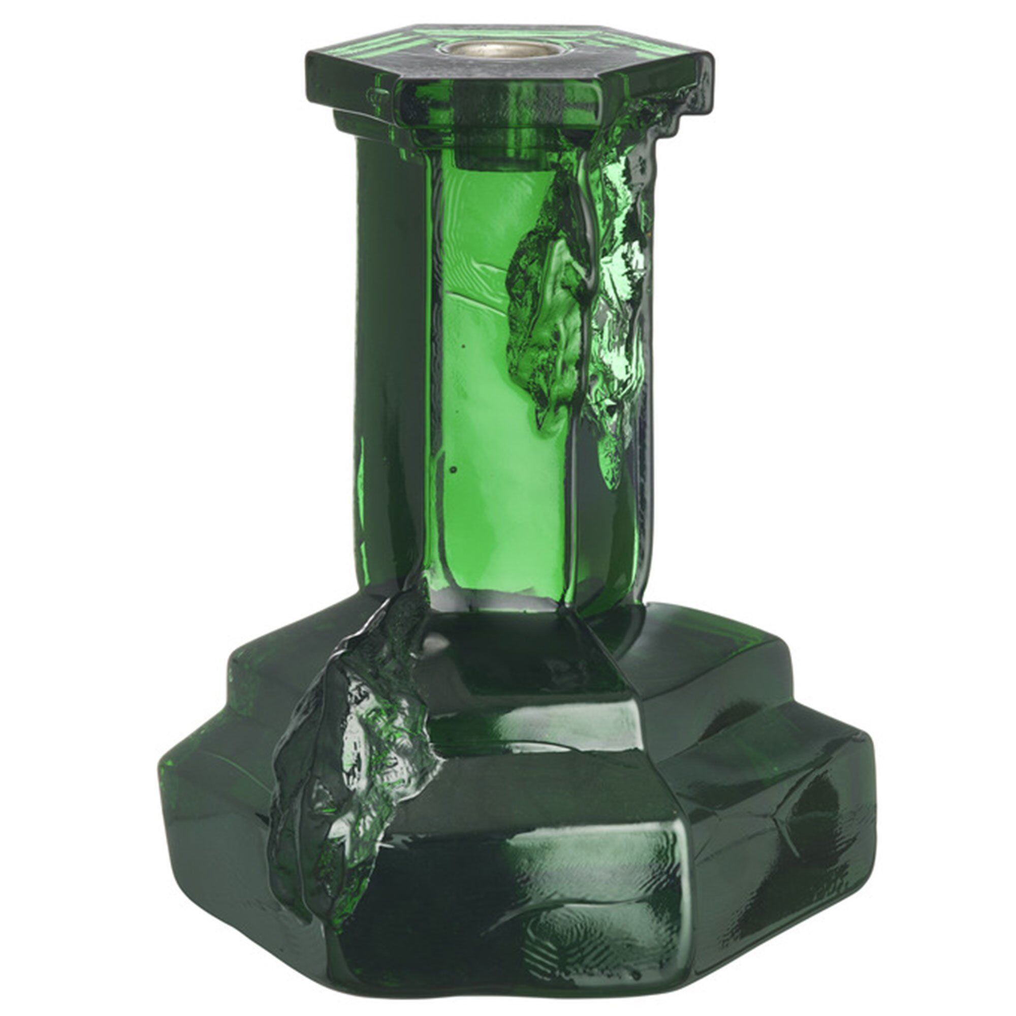 Kosta Boda Rocky Baroque Lysestage 175 Emerald Green