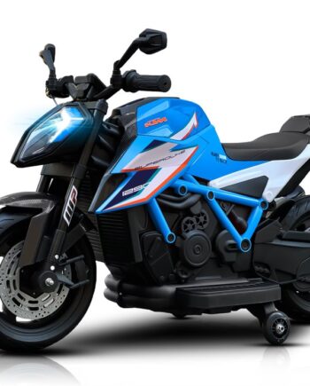 Ktm X12 Motorcykel Børn Blå 2x12v 45w Med Lædersæde