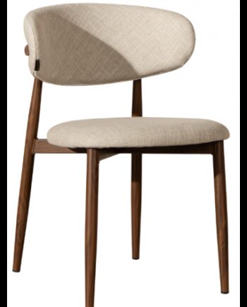 Lara Spisebordsstol Metal Linned H77 Valnød Taupe