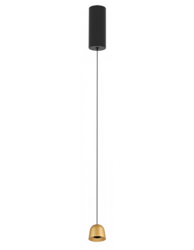 Loftlampe Aluminium Led Satineret Sort Satineret Guld