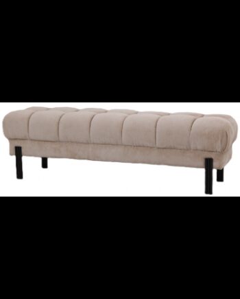 Melbourne Bænk Stål Chenille 160 Sort Beige