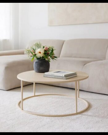 Metallbude Vesina Rundt Sofabord Stål H45 ø60 Mat Creme