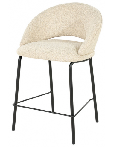 Nido Barstol Stål Boucl H92 Sort Beige