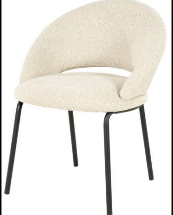 Nido Spisebordsstol Stål Boucl H77 Sort Beige