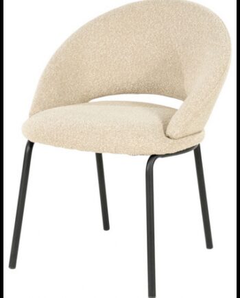 Nido Spisebordsstol Stål Boucl H77 Sort Taupe