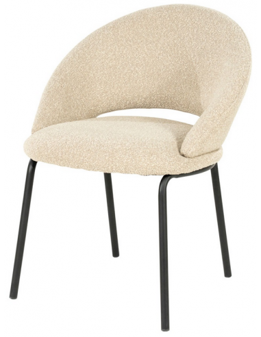 Nido Spisebordsstol Stål Boucl H77 Sort Taupe