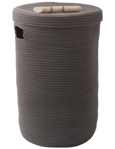 Otis Vasketøjskurv Med Låg Bomuld Polyester H55 ø37 Ask