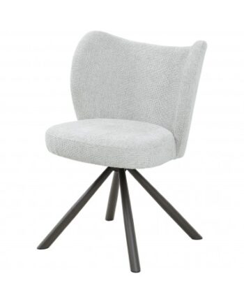 Pebble Spisebordsstol Med Drejefod Metal Chenille H88 Sort Gråbeige