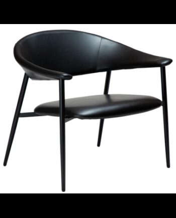 Rover Loungestol Metal Læder H74 Sort Vintage Sort
