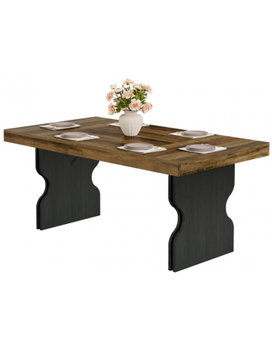 Spisebord Mdf Møbelplade 160 Sort Brun