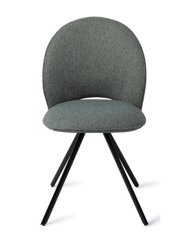 Spisebordsstol Metal Polyester H83 Sort Blågrøn