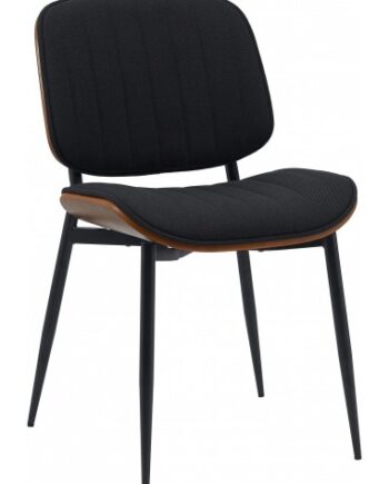 Spisebordsstol Metal Polyester H83 Sort Valnød