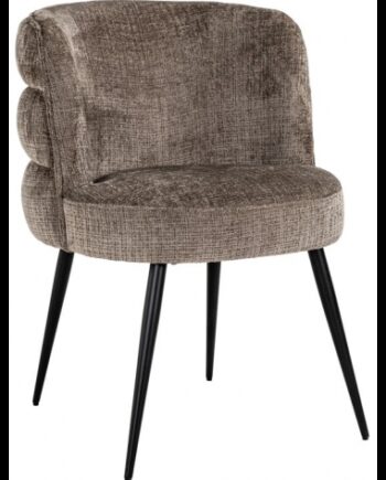 Stella Spisebordsstol Chenille H83 Sort Stengrå